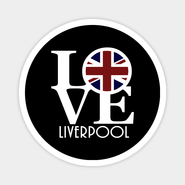 LOVE Liverpool (white text) Magnet by UnitedKingdom